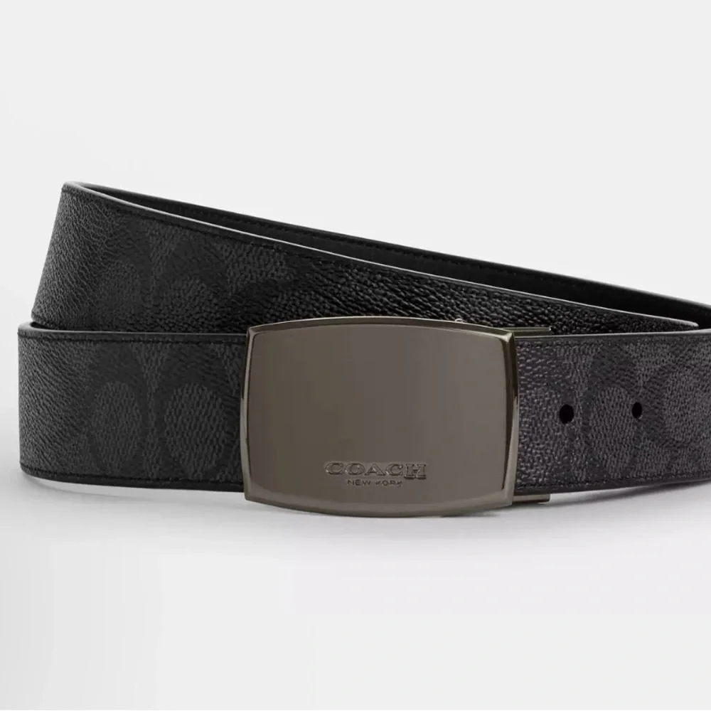 Coach Black and Silver Leather Belt 42 Mm.Fit XS-S-M-L-XL.( 3 belt available)